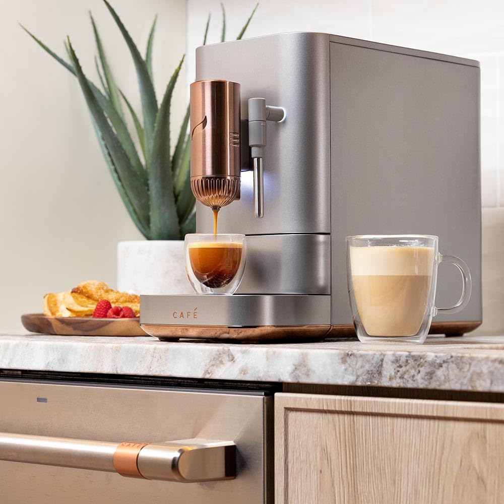 Automatic coffee grinder coffee machine, built-in milk frother, adjustable coffee bean grinder, one-button brewing function