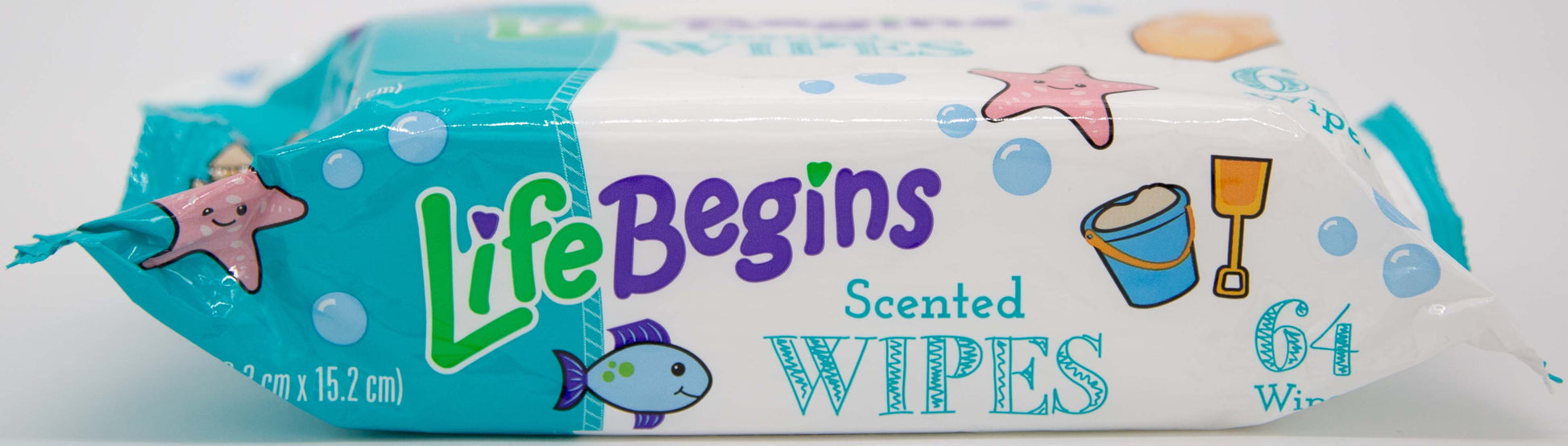 2 Pack QC Life Begins Scented Aloe Baby Wipes, 64 Count Each