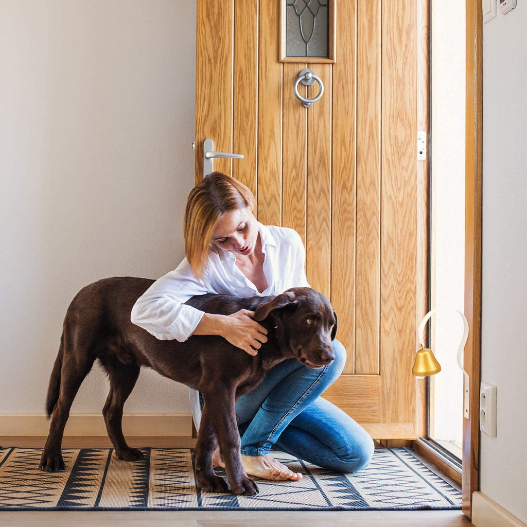 2 Pack Dog Doorbell Metal Potty Bell for Housebreaking Housetraining Door Bell Potty Training (White & Black)