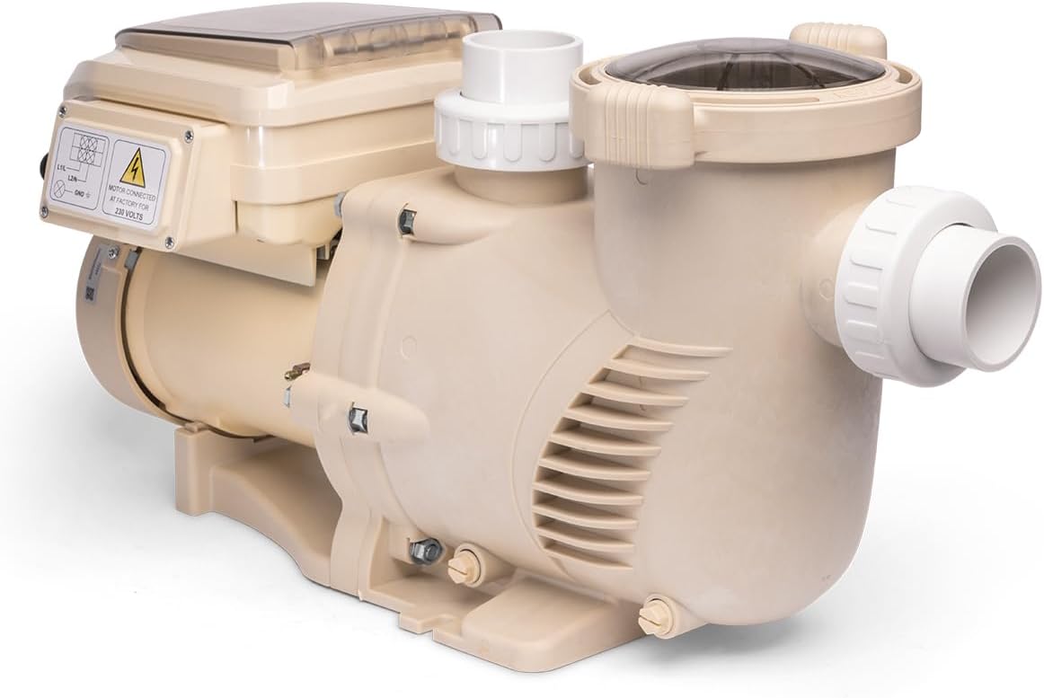 1.5HP Variable 2-Speed Swimming Pool Pump High Flow Above-Ground Swimming Pump Strainer w/ Slip on Fitting
