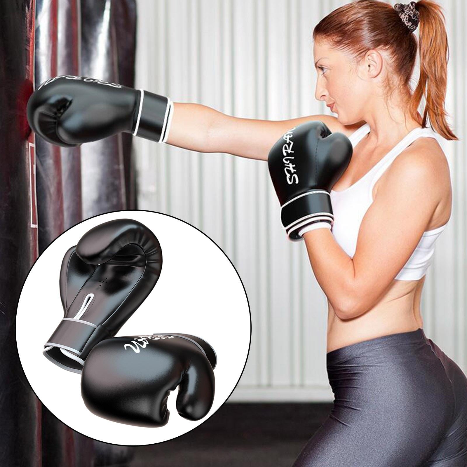 2 Pair Boxing Practice Gloves Sparring PU Leather Workout Punching Bag
