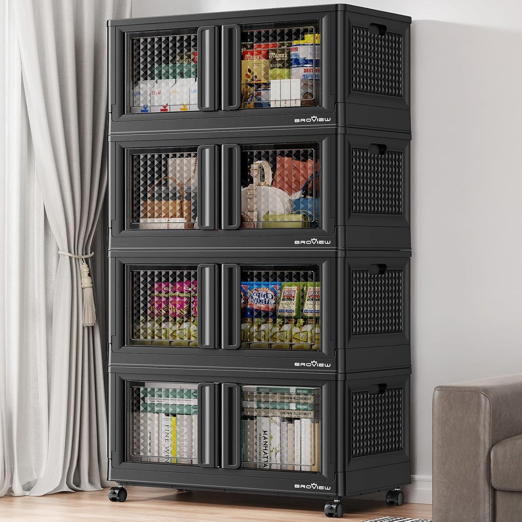 600 sets of stackable storage boxes with lids and doors, 6 sets of plastic coat closets and storage drawers with wheels, large foldable storage boxes, household and office cabinets