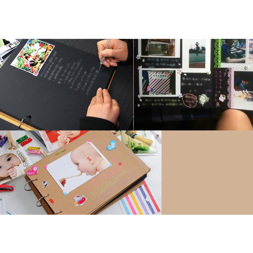 15 Sheets Black Scrapbooking Paper Refill Pages for 10 Inches DIY Scrapbook Album