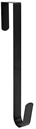 15′ Wreath Hanger for Front Door, Christmas Decoration Metal Over The Door Single Hook, Black