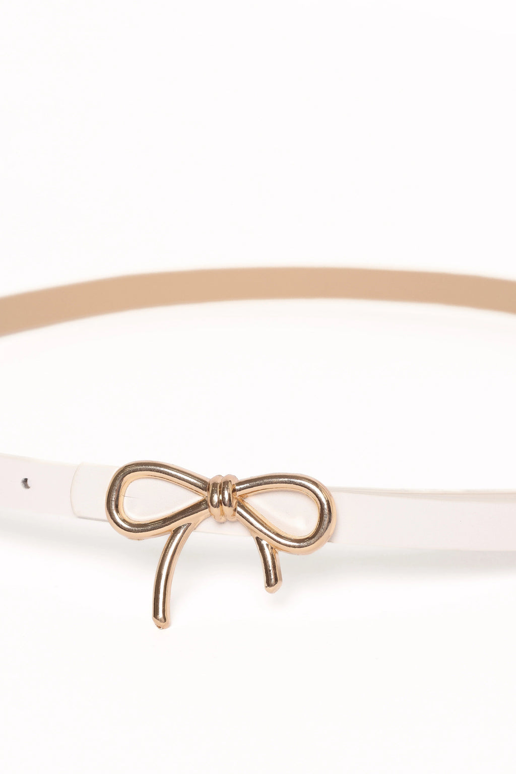 Faux Leather Bow-Buckle Belt