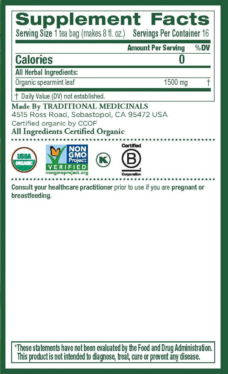 2 Packs of Traditional Medicinals Organic Tea – Spearmint 16 Bags
