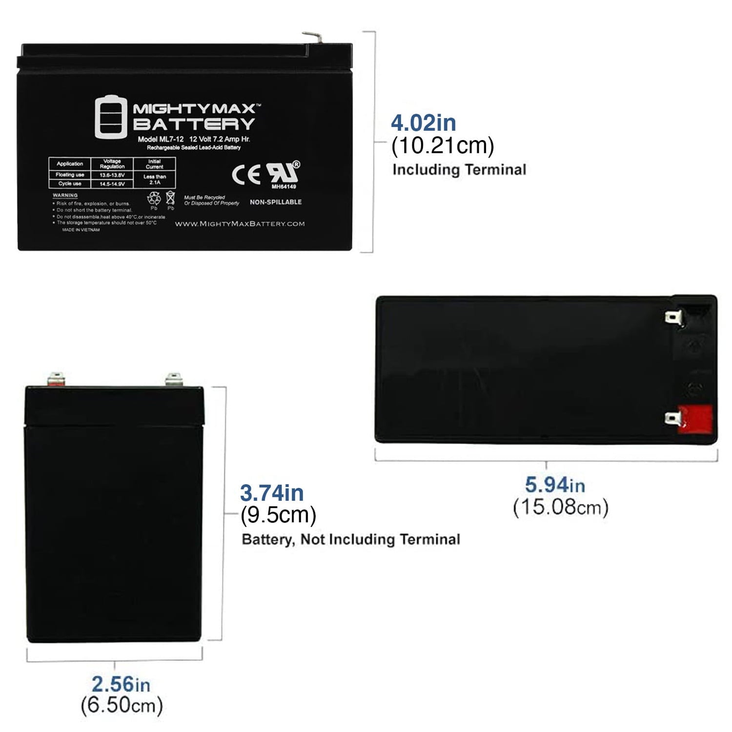 12V 7Ah Battery Replacement for JohnLite JML-2962