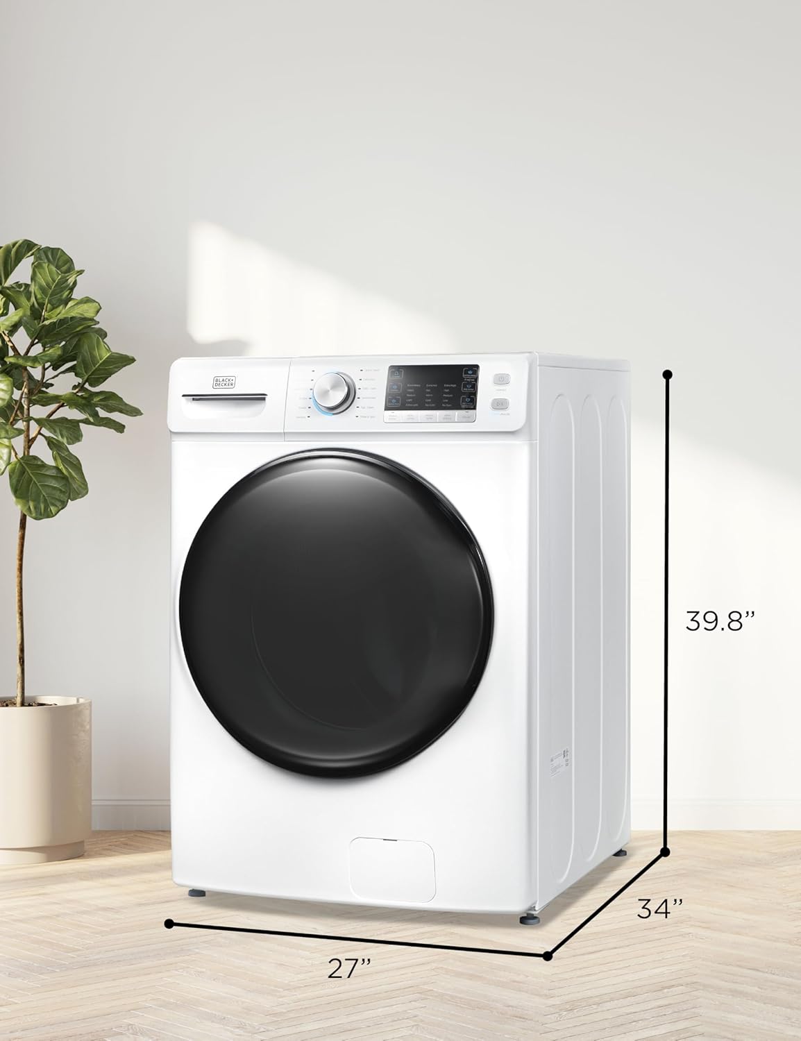 0.9 Cu. Ft. Portable Washer, 6.6 lb. Capacity Washing Machine for Homes & Apartments, 5 Wash Cycles, Quick Connect Sink Adapter and Drain Hose Included, Transparent Lid, BPWM09W, White