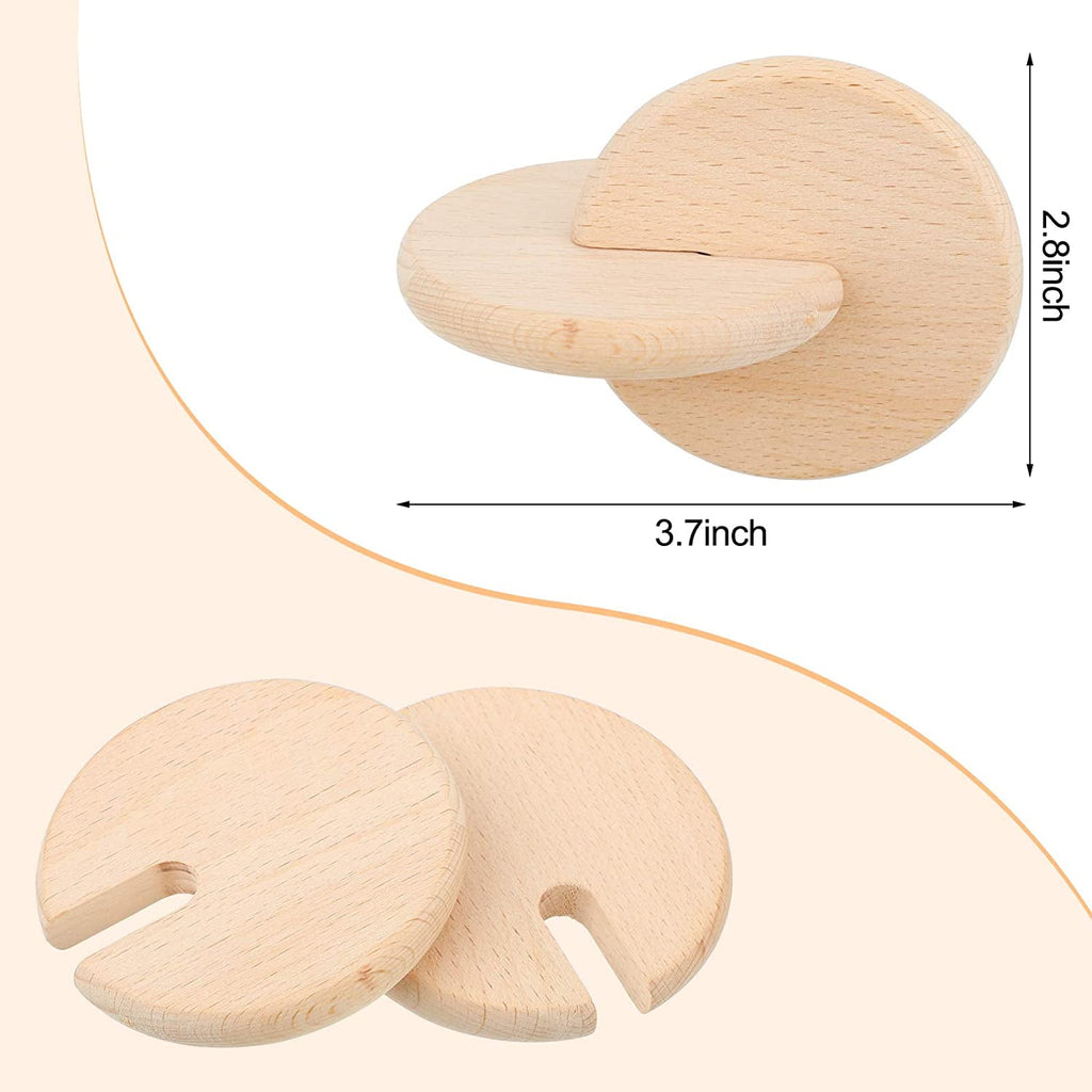 2 Pieces Wooden Rattle Wood Interlocking Discs Montessori Toys Wooden Teether Toys Wooden Rattle with Bell Nice Gift for Baby Boys and Girls Birthday Party Favor