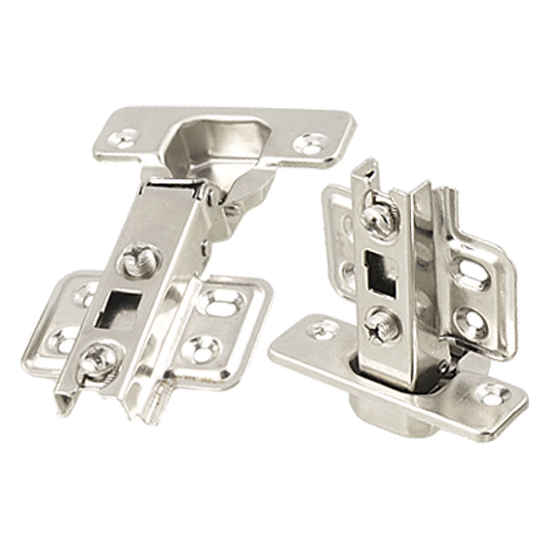 2 Pcs Silvery Stainless Steel Concealed Cabinet Hinges Full Overlay