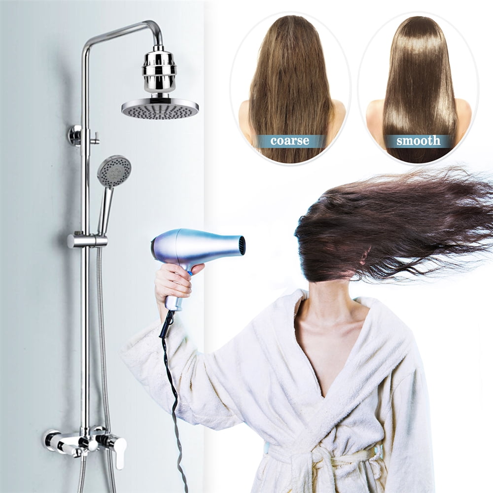 17-Stage Shower Filter with 2 Cartridges, Universal Shower Head Filter for Hard Water Shower Water Filter for Removing Chlorine Fluoride Heavy Metal Odor
