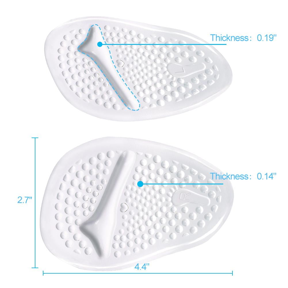 2 Pairs Soft Gel Ball of Foot Cushions, Metatarsal Gel Pads Ball of Foot Cushions