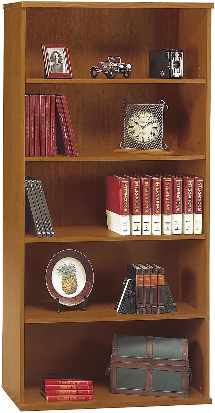 Bush Business Furniture Series C Tall 5 Shelf Bookcase in Mocha Cherry, Large Bookshelf for Home and Professional Office