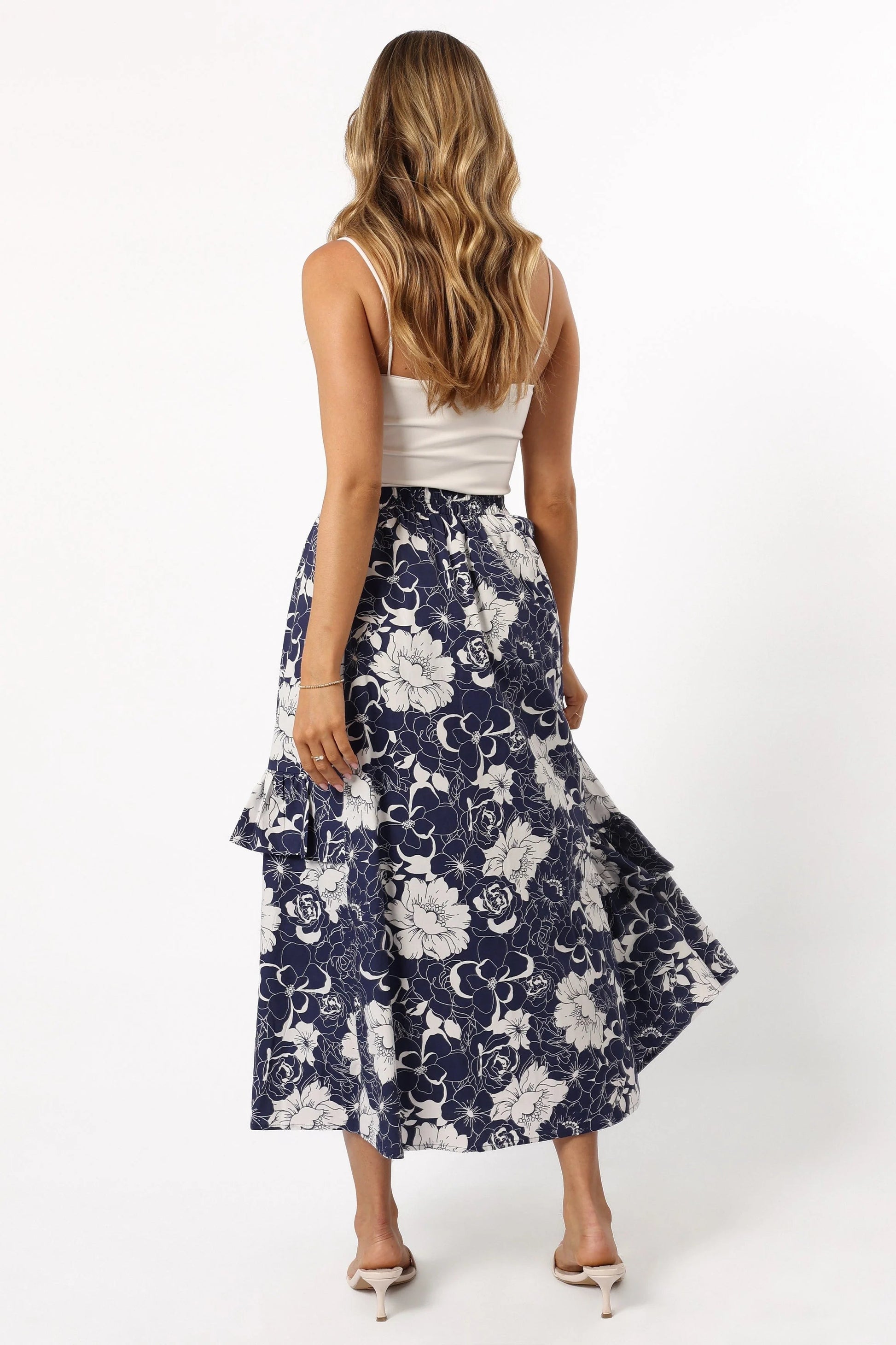 Floral Tiered Midi Skirt
