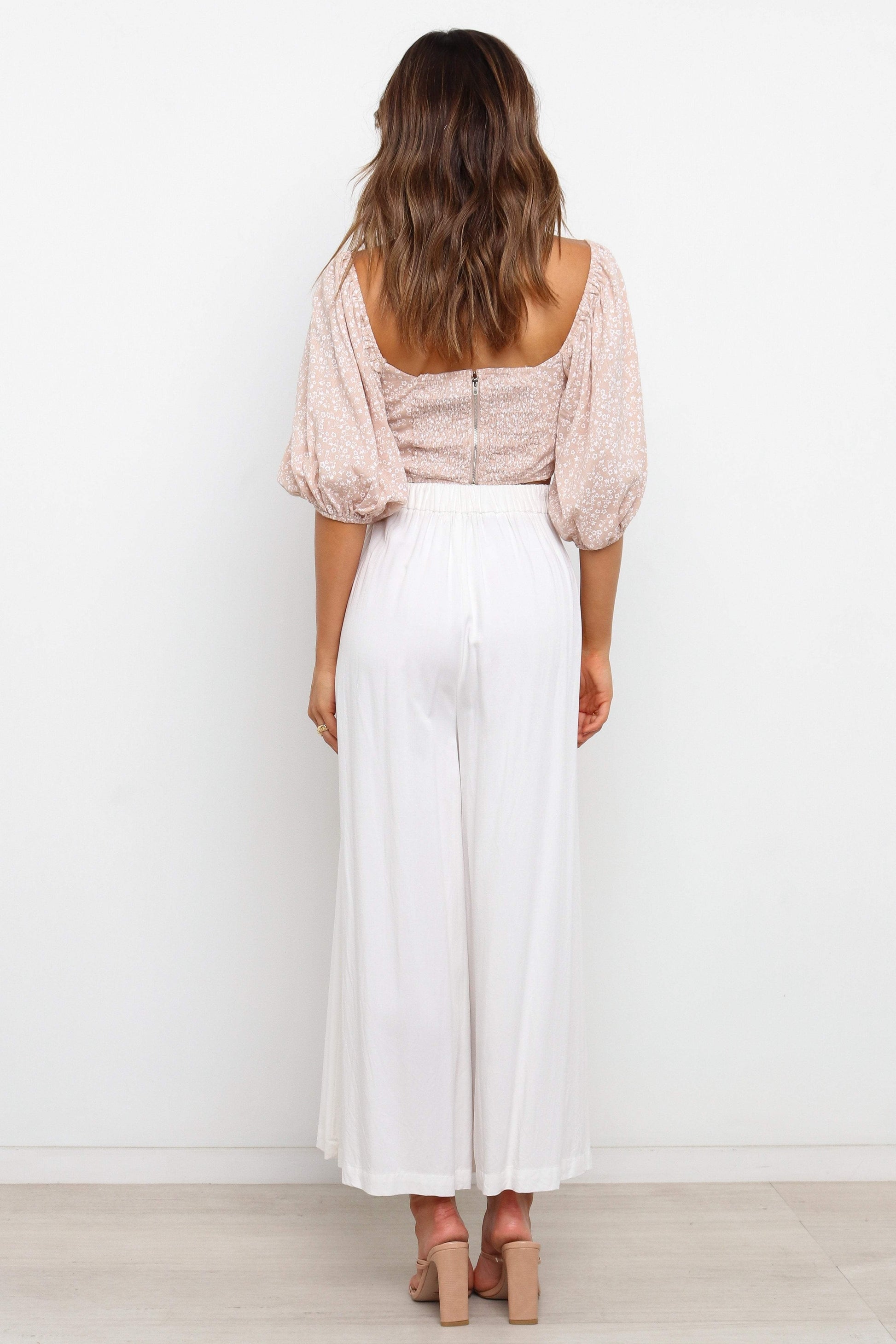 Gathered Tie-Front Crop Top