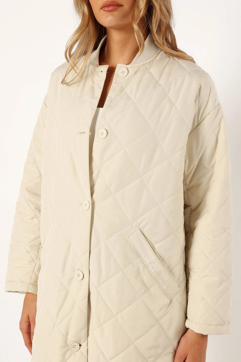 Quilted Button-Front Jacket