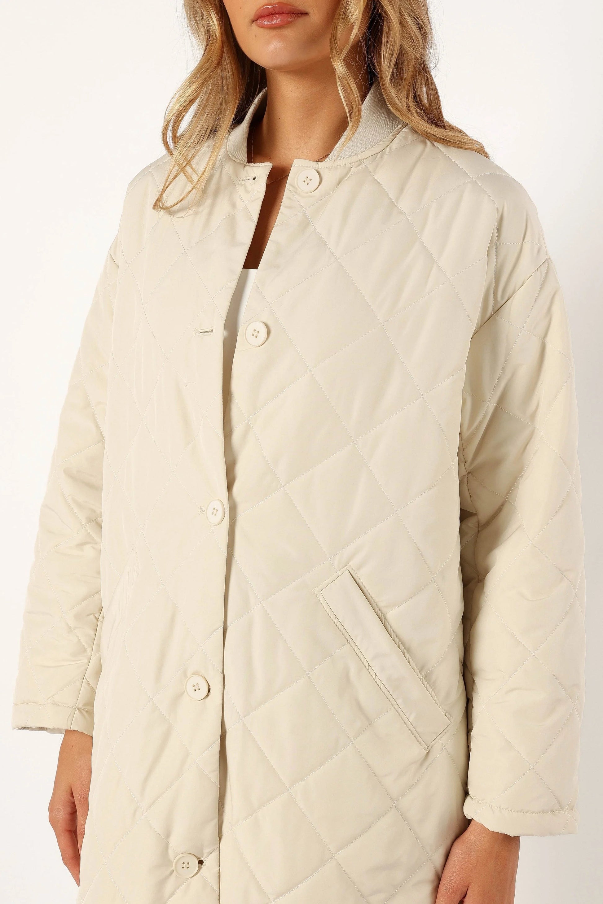 Quilted Button-Front Jacket