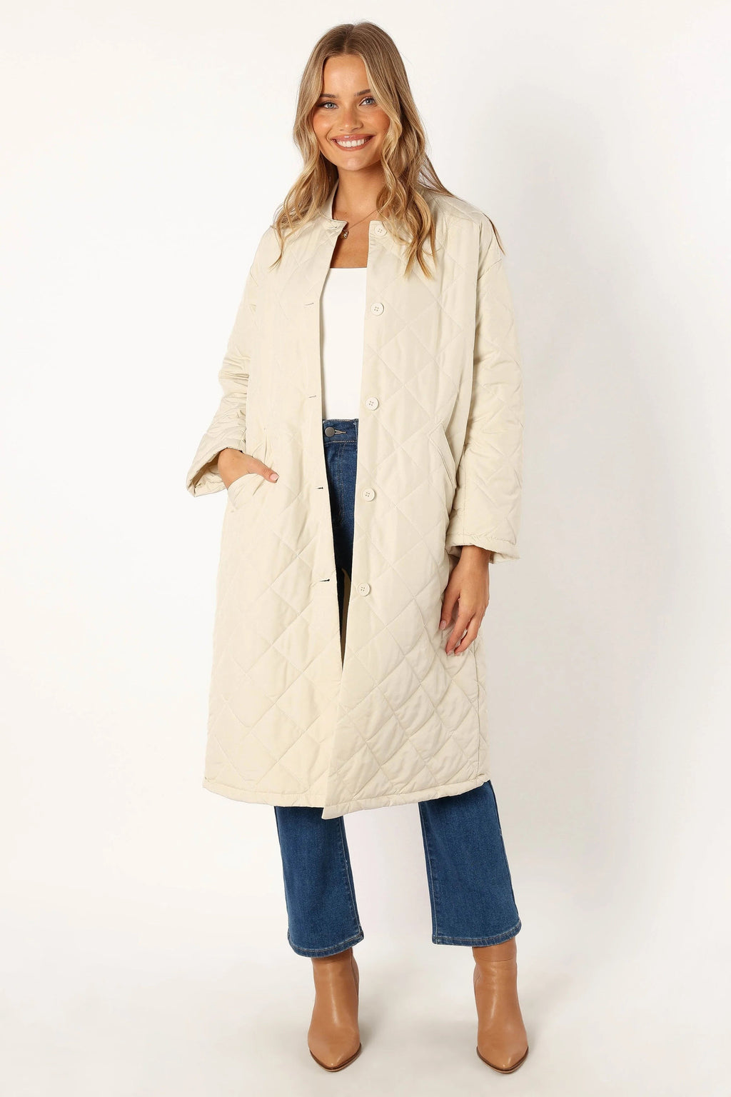 Quilted Button-Front Jacket