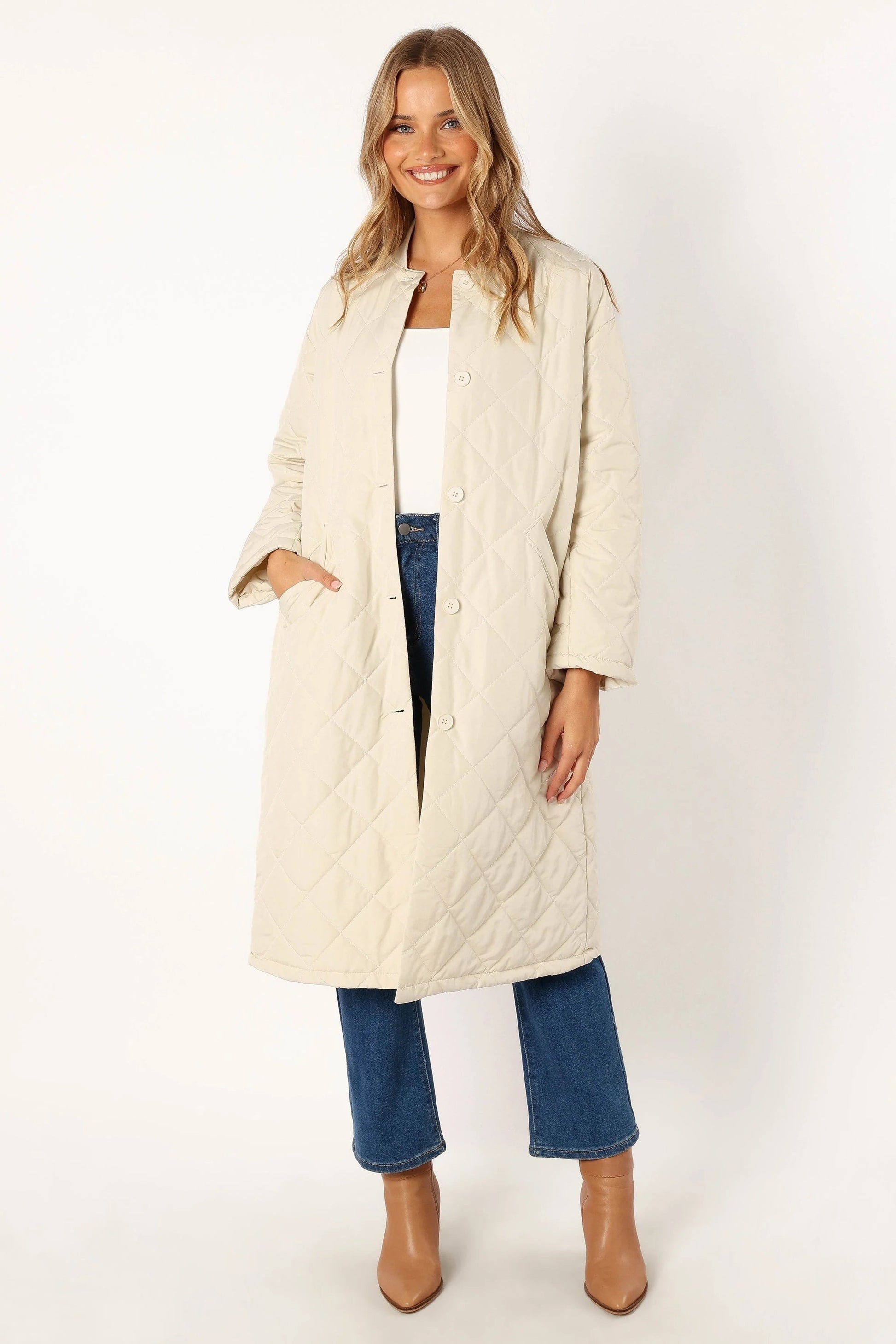 Quilted Button-Front Jacket