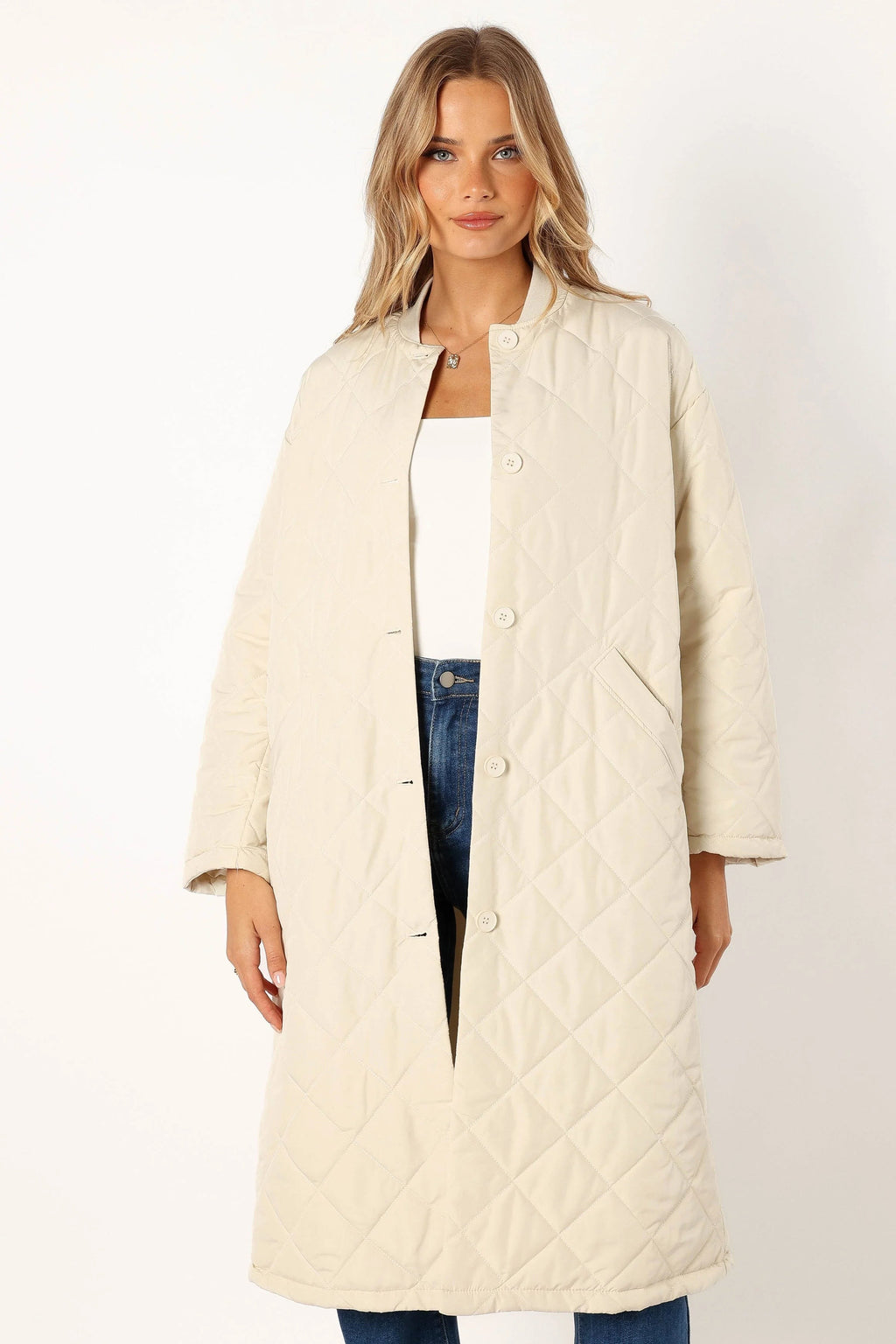 Quilted Button-Front Jacket