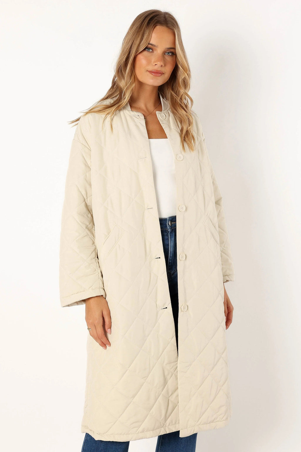 Quilted Button-Front Jacket