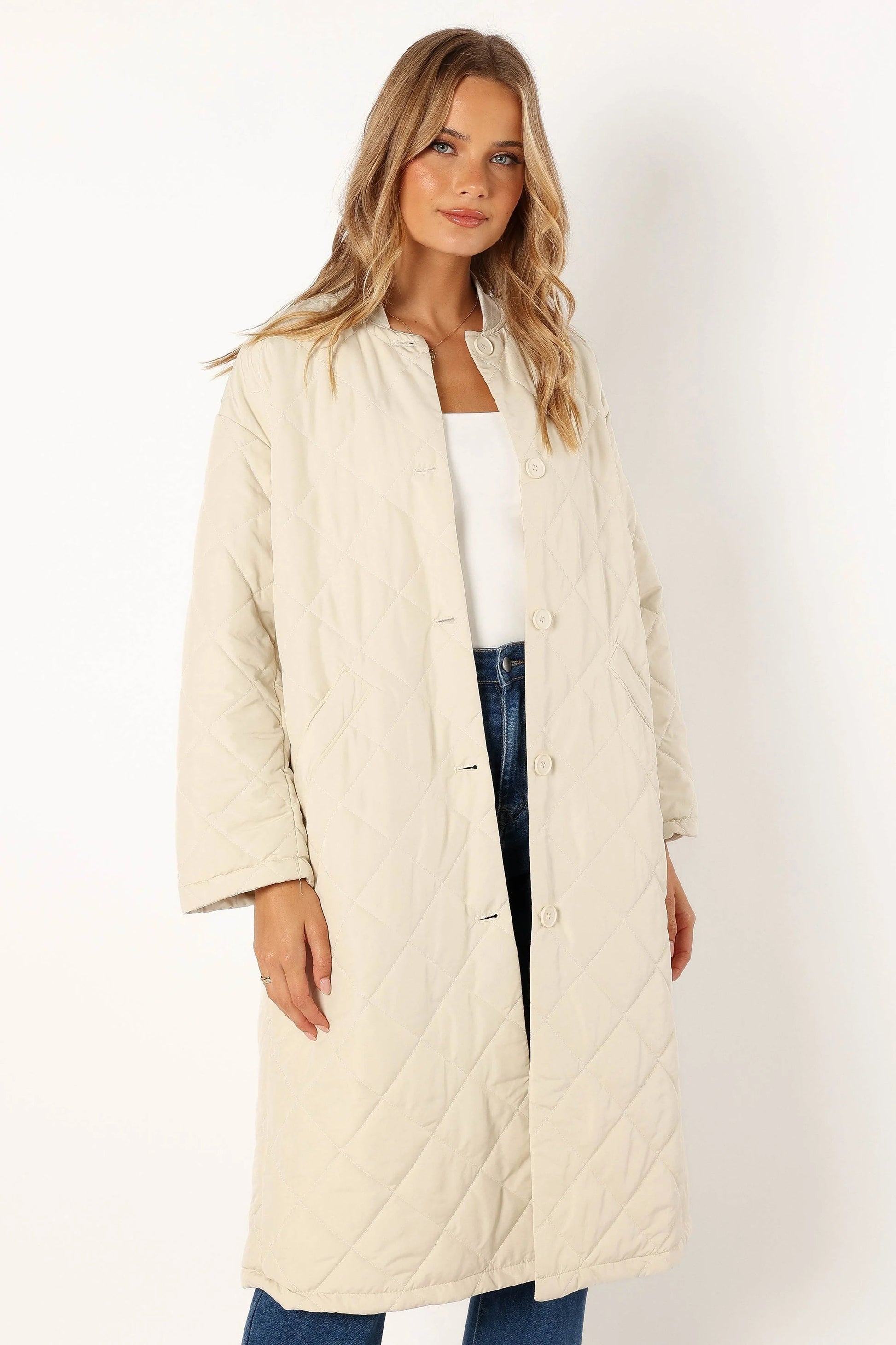 Quilted Button-Front Jacket