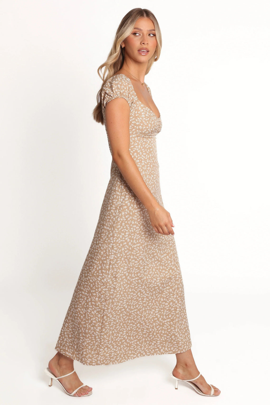 Ruched Sweetheart Floral Maxi Dress