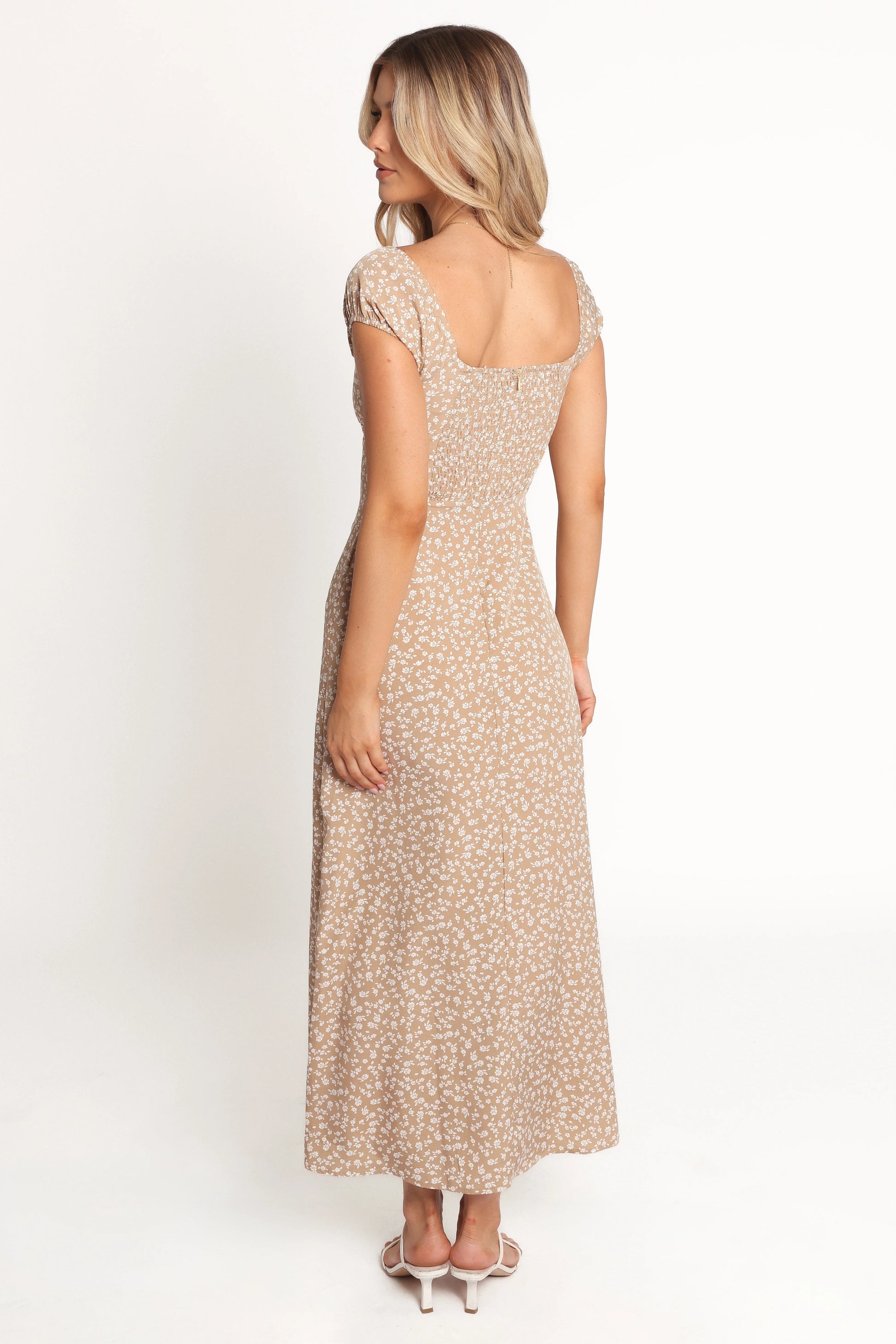 Ruched Sweetheart Floral Maxi Dress