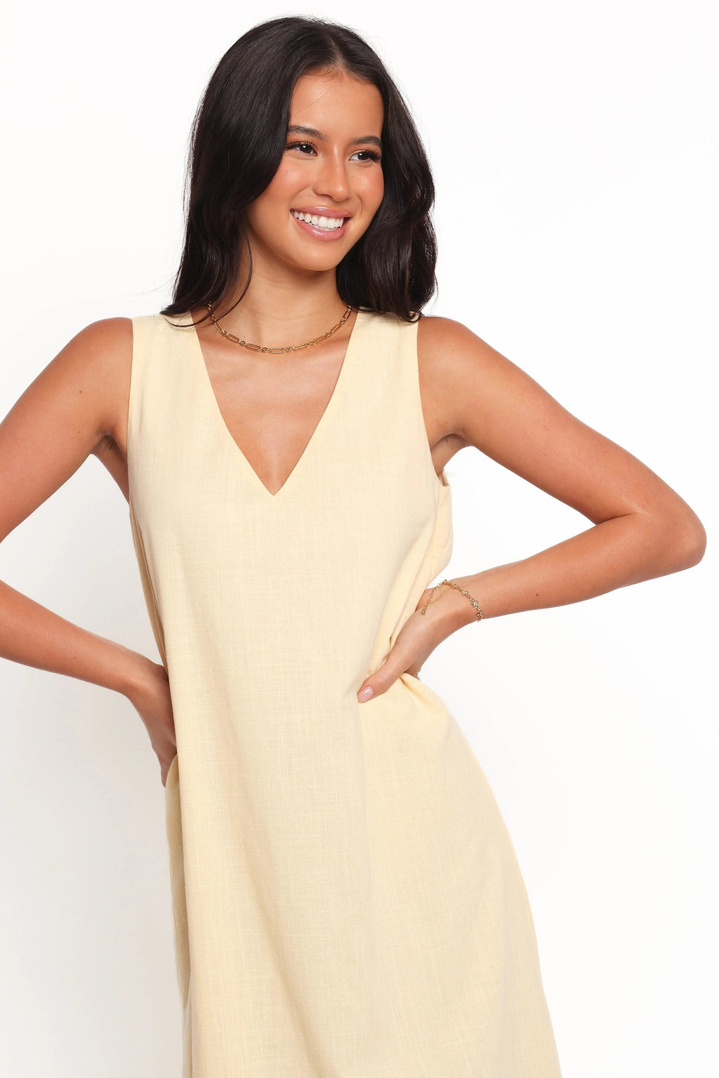 Shift-Style Sleeveless Cotton Maxi Dress