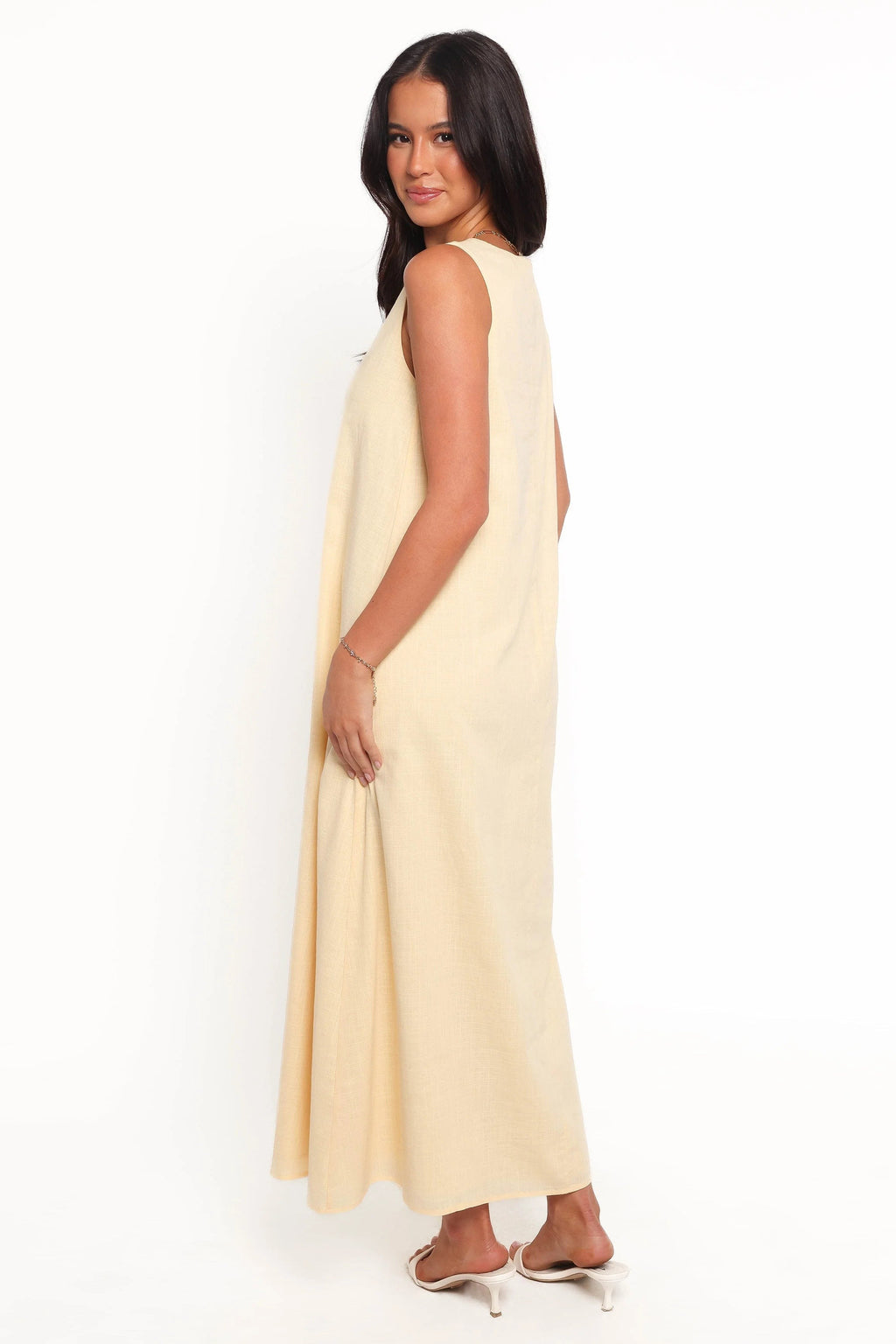 Shift-Style Sleeveless Cotton Maxi Dress