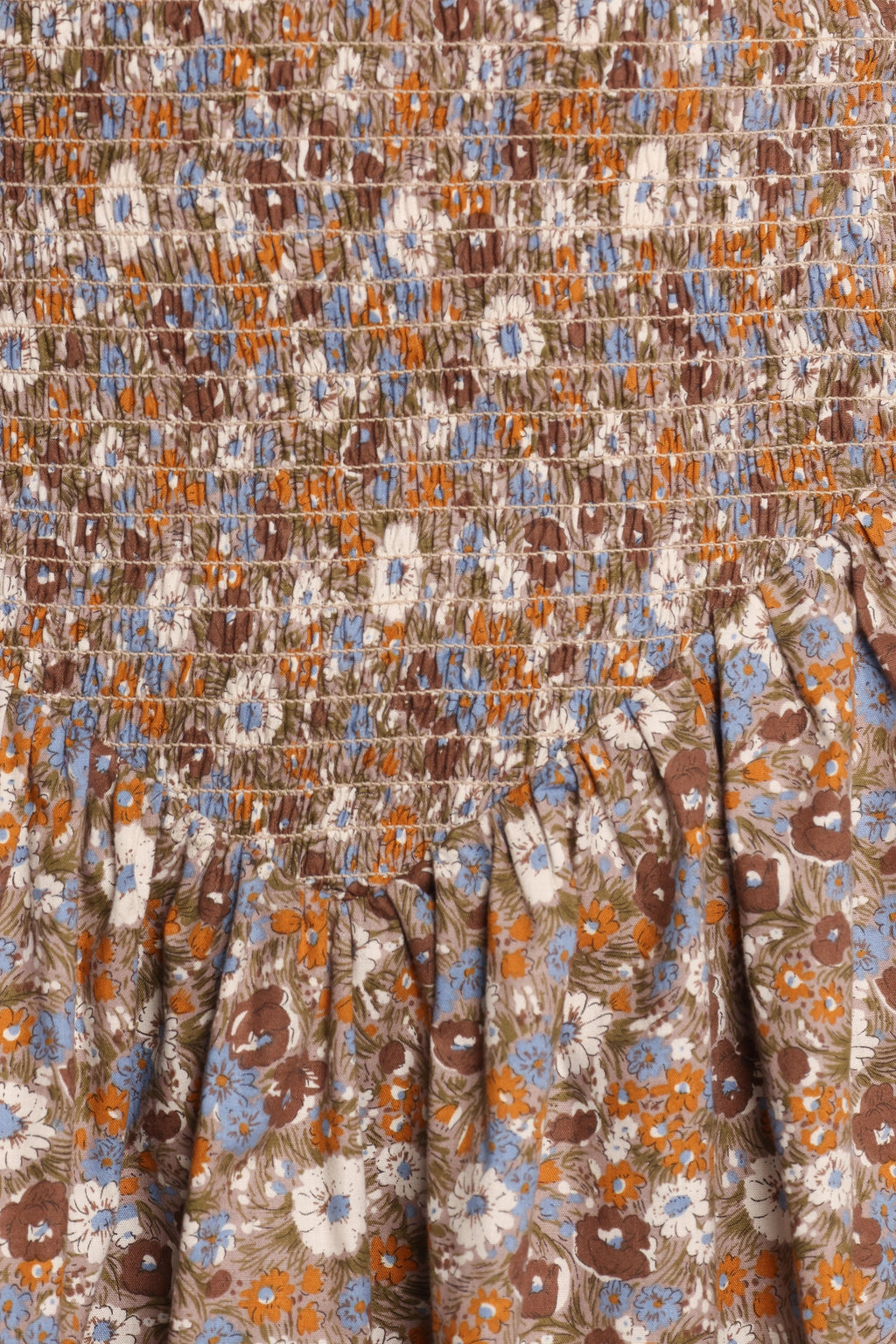 Shirred Bodice Floral Mini Dress