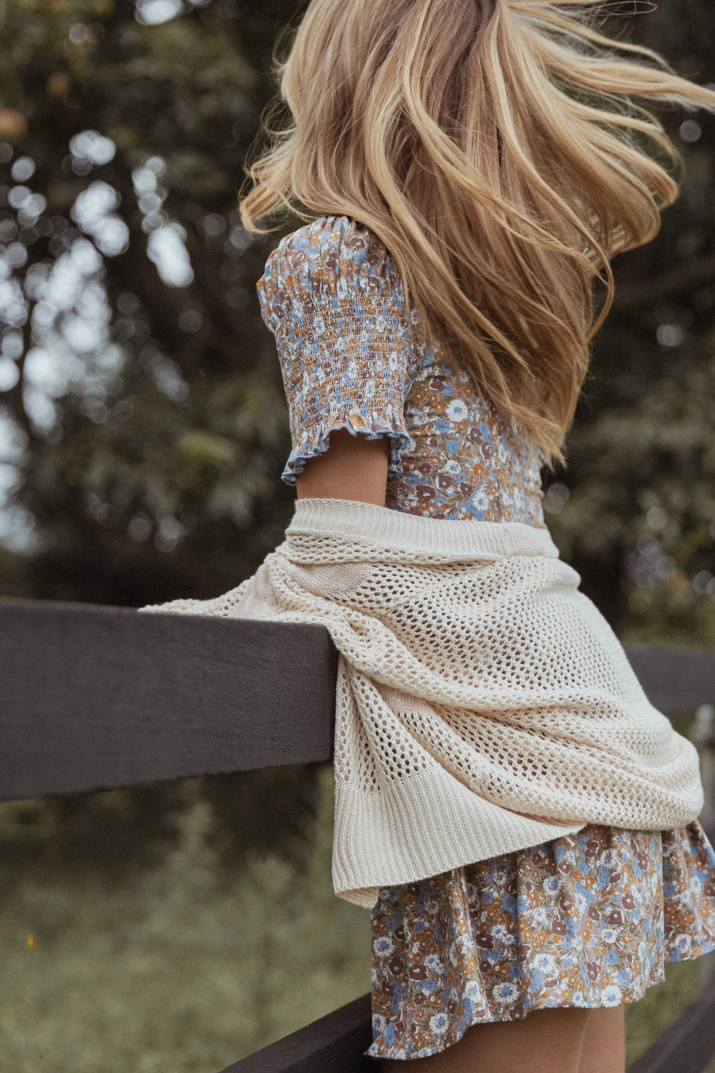 Shirred Bodice Floral Mini Dress