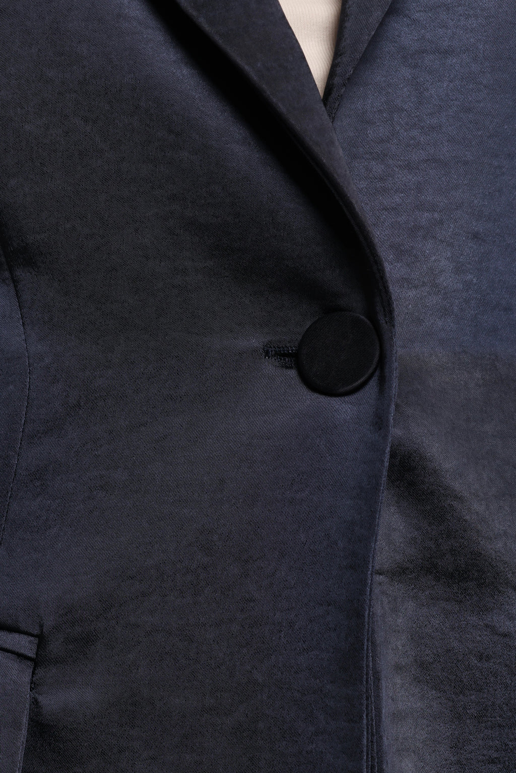 Single-Button Matte Satin Blazer