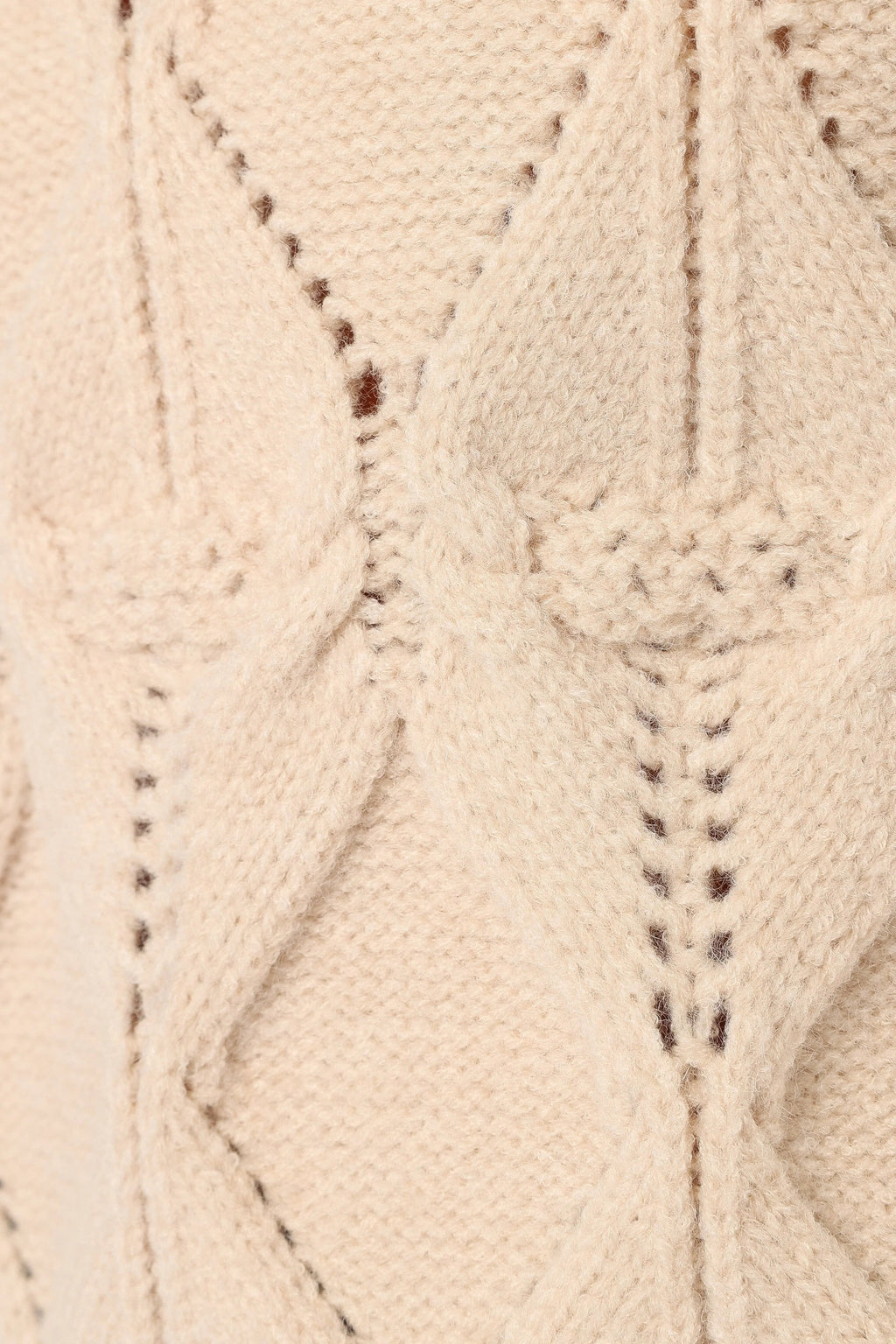 Sleeveless Cable-Knit Mockneck Tie-Side Sweater