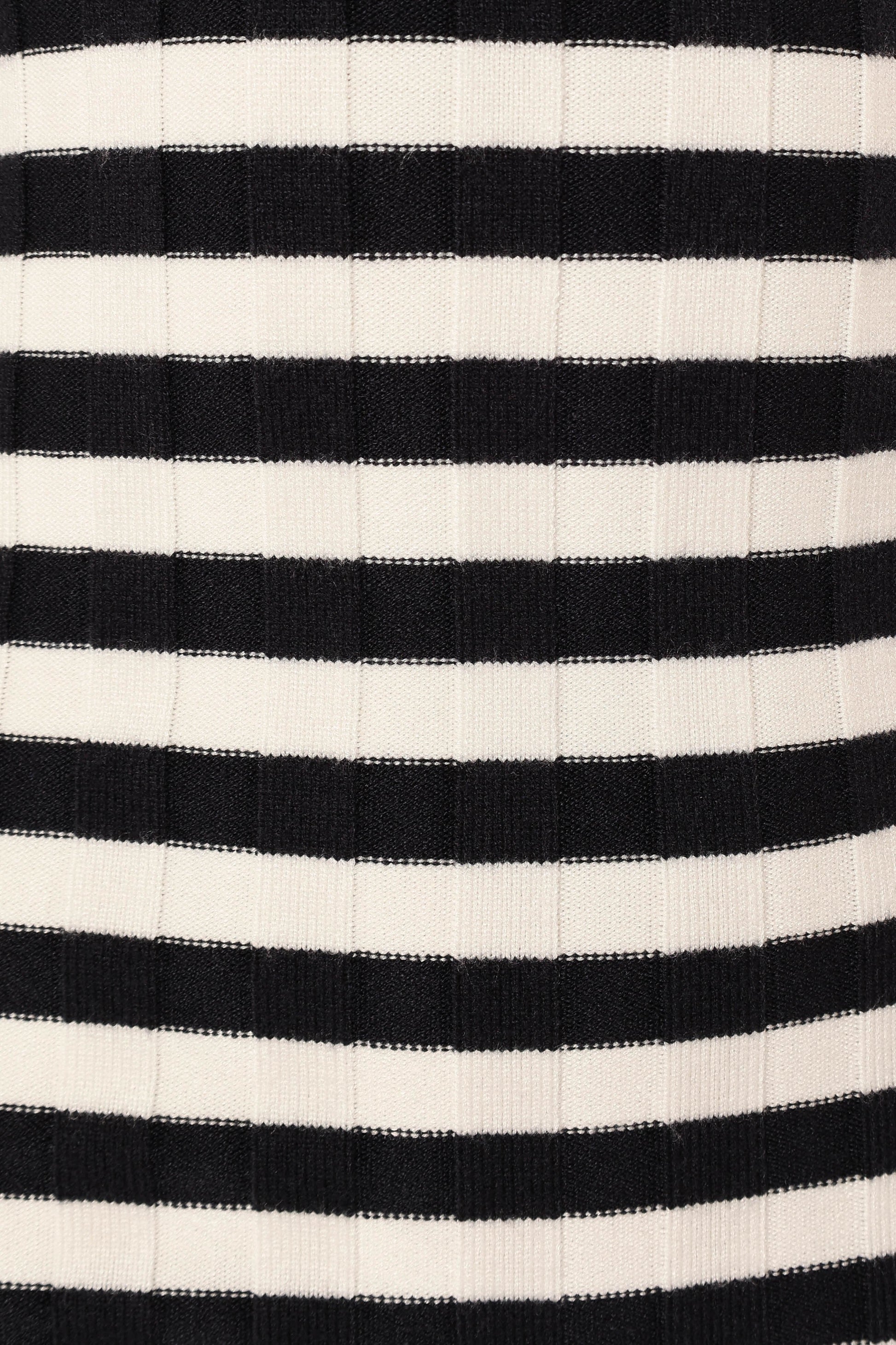 Stripe-Detail Square-Neck Midi Dress