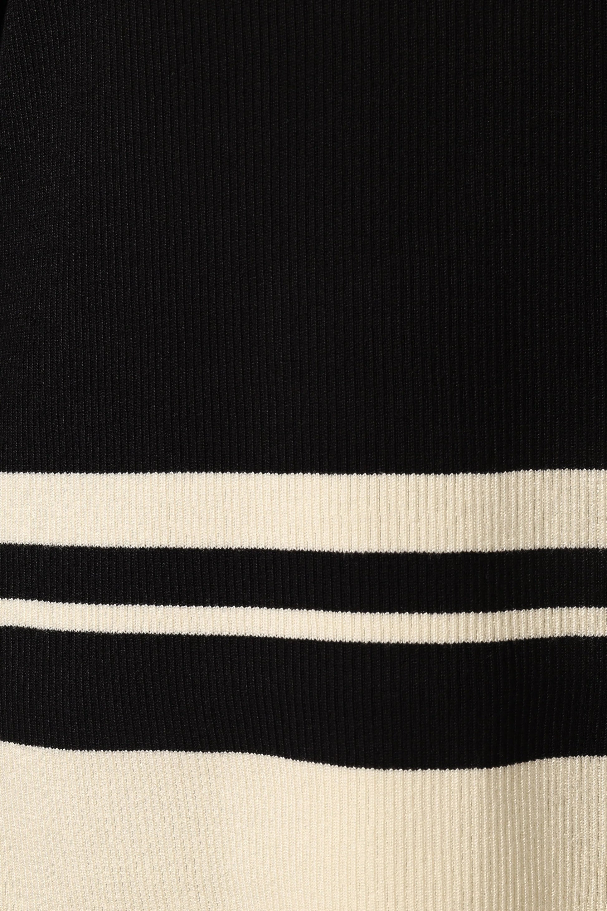 Striped Ribbed High-Waist Knit Pants