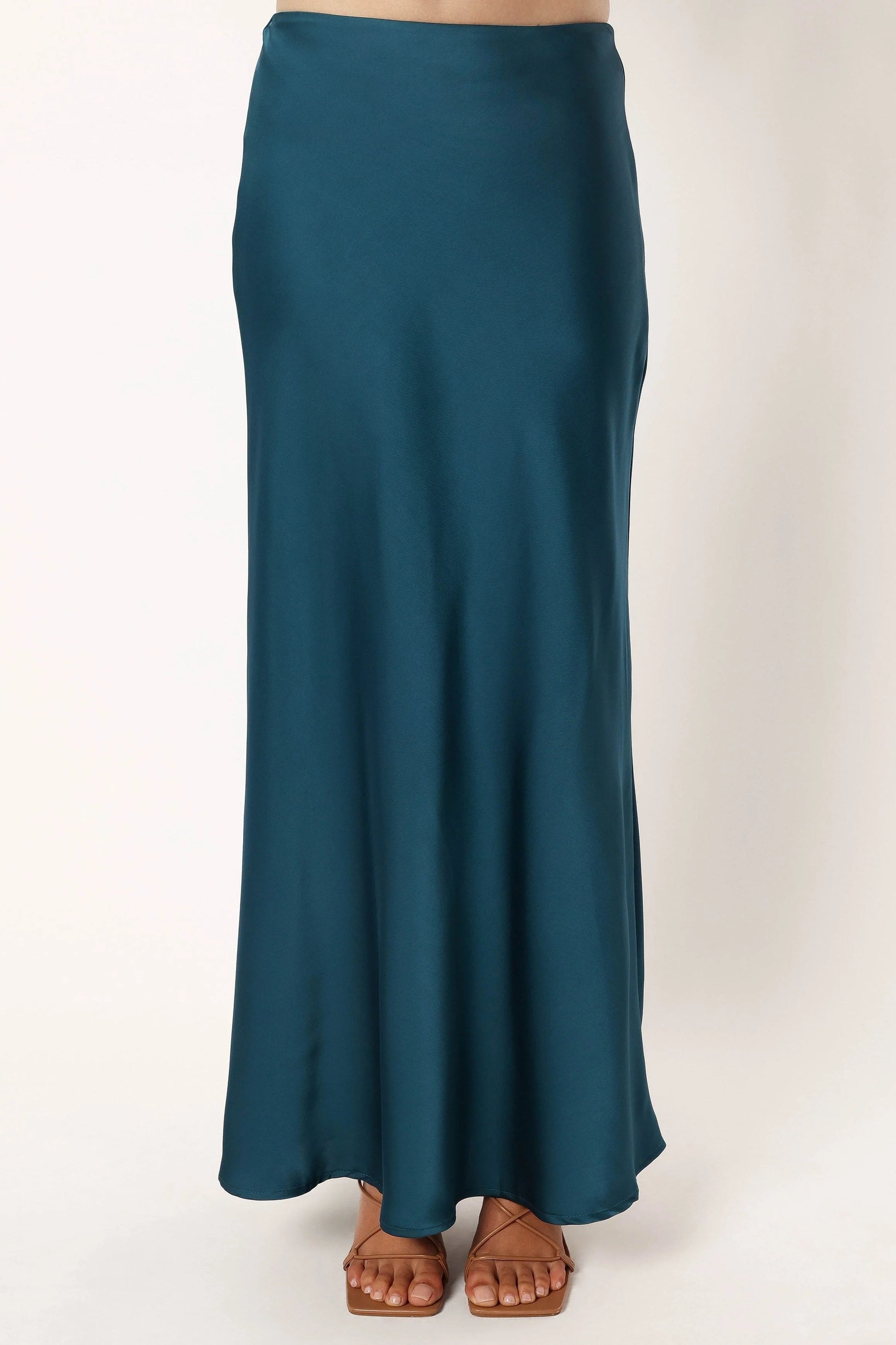 Teal Pull-On Crop & Maxi Skirt Set