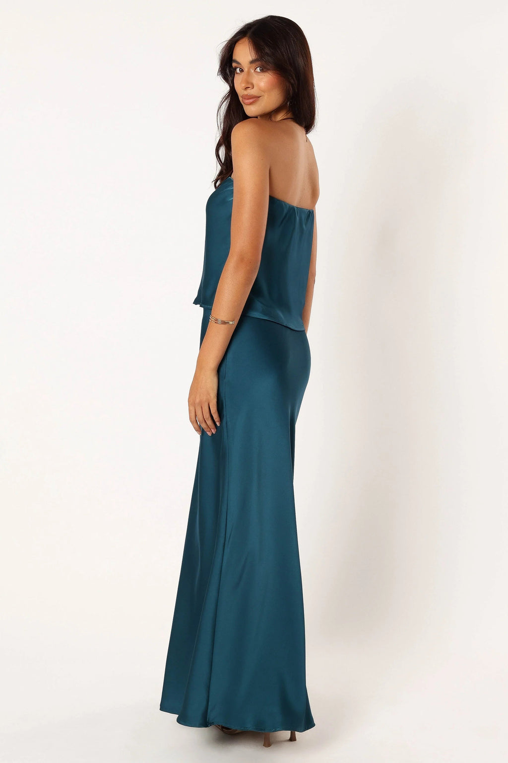 Teal Pull-On Crop & Maxi Skirt Set